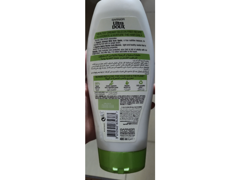 Garnier Ultra Doux Hydrating Conditioner, Almond Milk, 400 mL