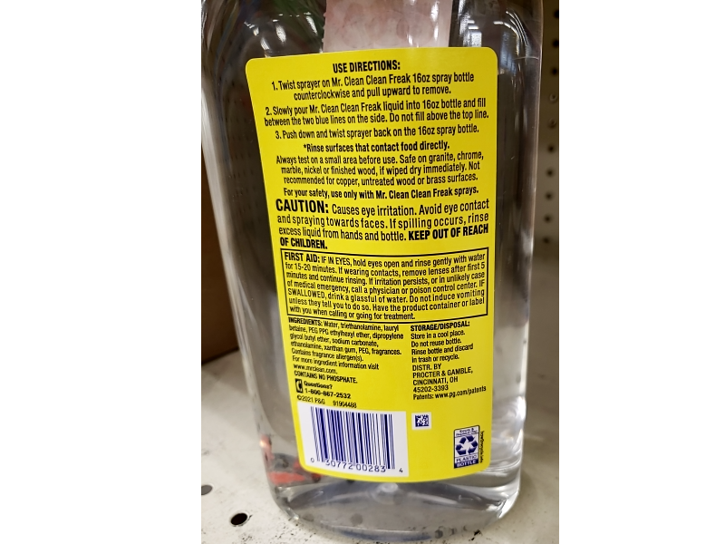 Mr. Clean Clean Freak Deep Cleaning Mist, Lemon Zest, 30.9 fl oz/913 mL