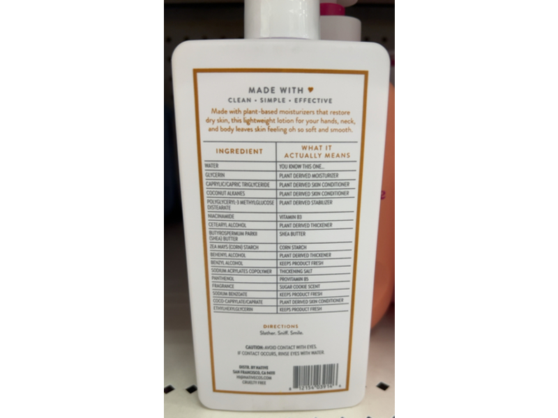 Native Moisturizing Lotion, Sugar Cookie, 16.5 fl oz/487 mL
