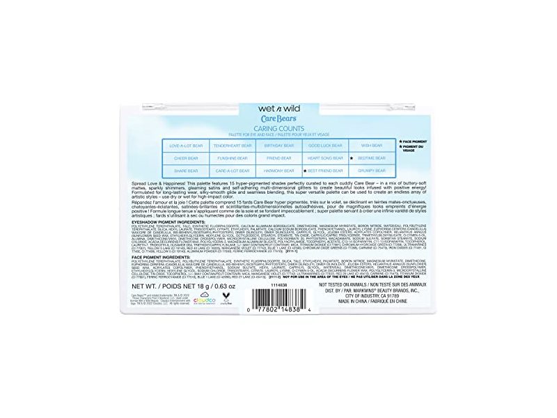 Wet n Wild Care Bears Caring Counts Eye & Face Palette Eyeshadow Caring Counts,1114838