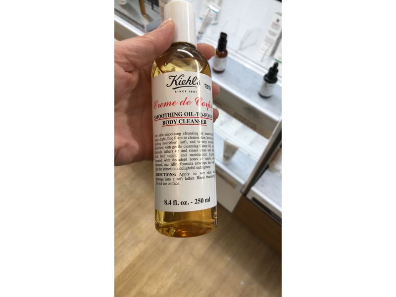 Kiehl's Creme De Corps Smoothing Body Cleanser, Oil-To-Foam, 8.4 fl oz/250 mL