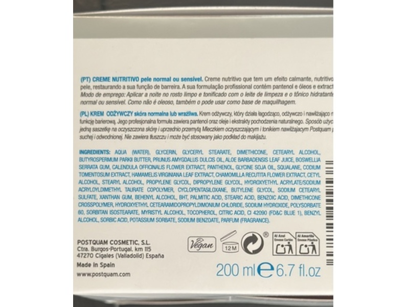 PostQuam Professional Essential Care Nourishing Cream, 6.7 fl oz/200 mL