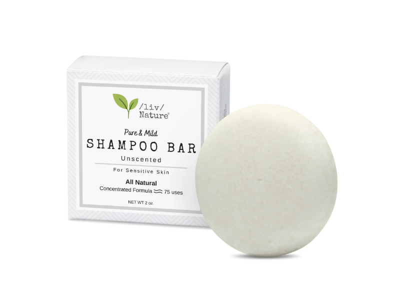 /liv/Nature Pure & Mild Shampoo Bar, Unscented, 2 oz