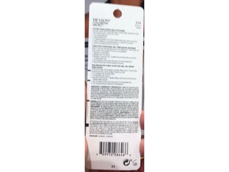 Revlon Colorstay Micro Hyper Precision Gel Eyeliner, 214 Black Noir, 0.008oz/0.23 g