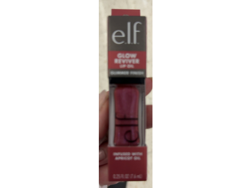 e.l.f. Glow Reviver Lip Oil Glimmer, Divine Wine, 0.25 fl oz/7.6 mL