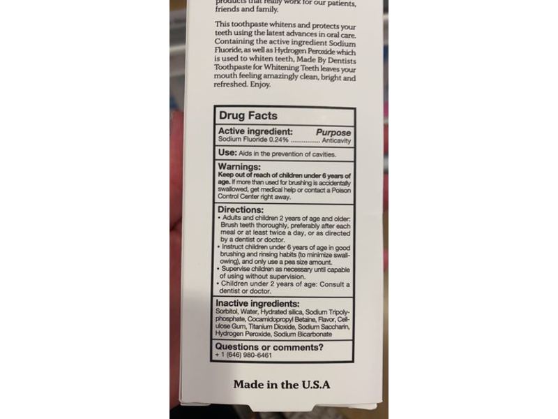 Made By Dentists Whitening Toothpaste, Fresh Mint, 4.2 oz/120 g