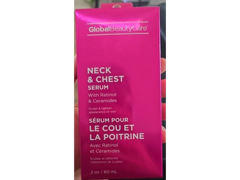Global Beauty Care Neck & Chest Serum, Retinol & Ceramides, 2 oz/60 mL