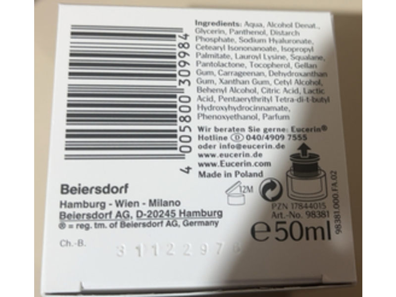 Eucerin Anti-Age Hyaluron Filler Ultraleichte Gel Textur, 50 mL