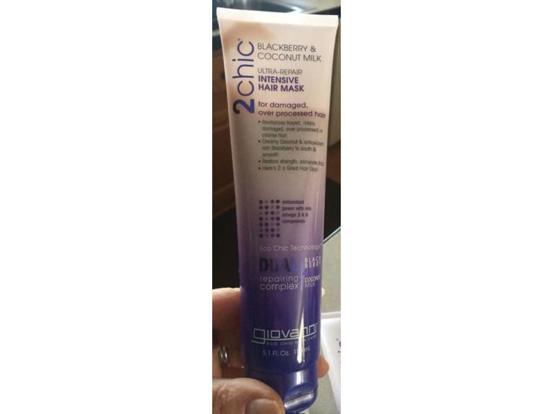 Giovanni 2Chic Ultra Repair Intensive Hair Mask, Blackberry & Coconut Milk, 5.1 fl oz