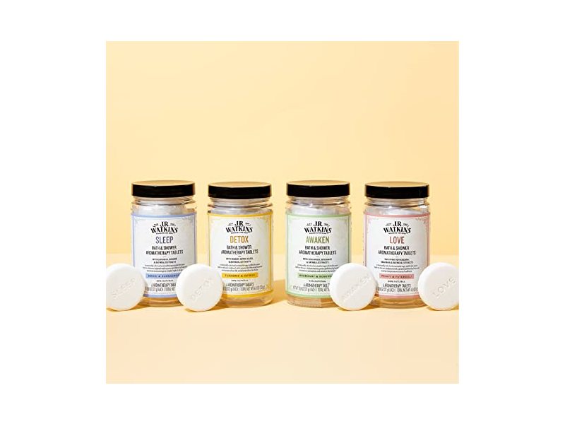 J.R. Watkins Sleep Bath & Shower Aromatherapy Tablets, Monoi & Sandalwood, 5.6 oz