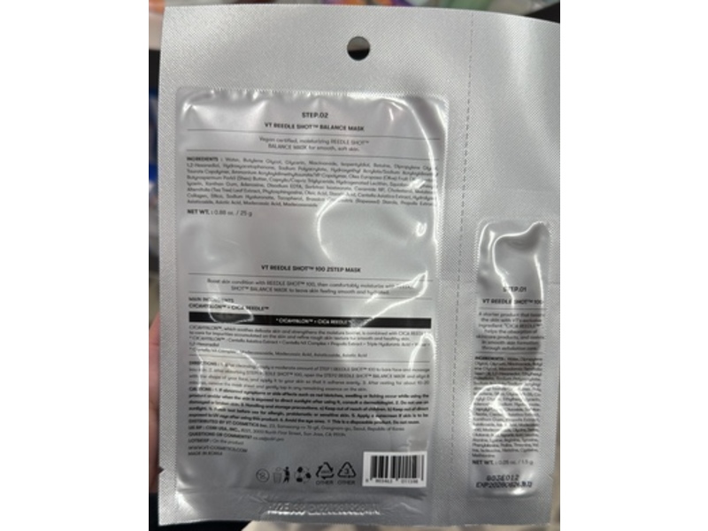VT Cosmetics Reedle Shot Smooth & Moisture Skin Balance 2-Step Sheet Mask