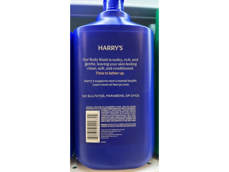 Harry's Body Wash, Redwood Evergreen & Thyme, 30 fl oz/887 mL