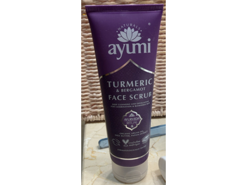 Ayumi Face Scrub, Turmeric & Bergamot, 4.2 fl oz/125 mL