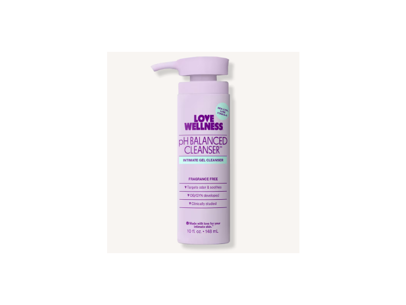 Love Wellness pH Balanced Intimate Gel Cleanser, Fragrance Free, 10 fl oz/296 mL