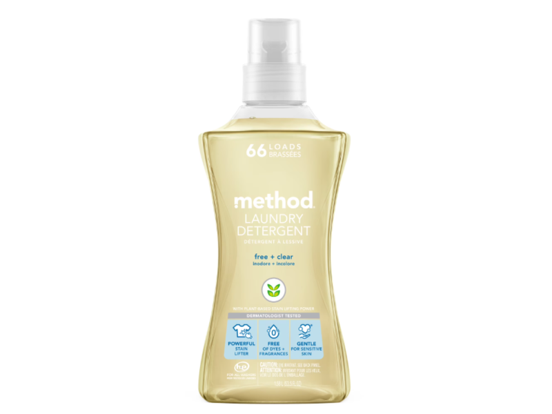 Method Laundry Detergent, Free + Clear, 66 Loads, 53.5 fl oz/1.58 L