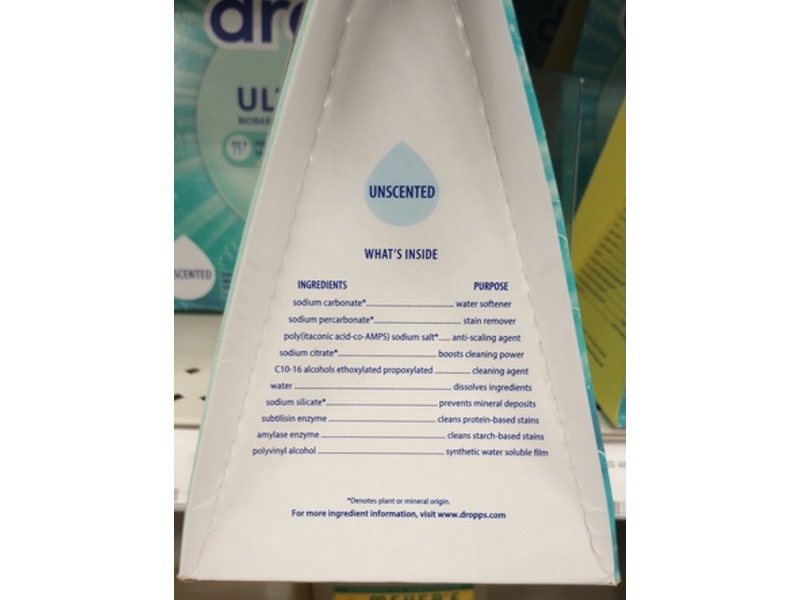 Dropps UltraWash Biobased Power Dishwasher Detergent Pods, 48 Loads, Unscented, 14.2 oz/432 g