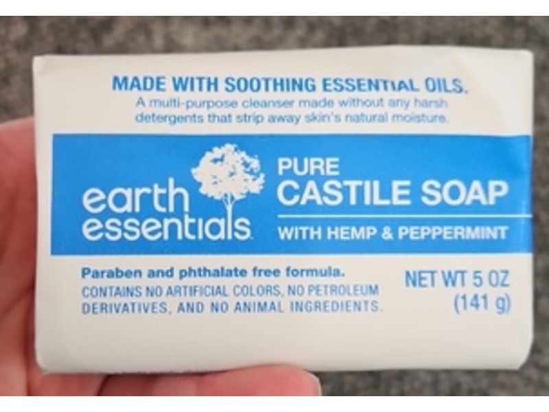 CVS Earth Essentials Pure Castle Soap, Hemp & Peppermint, 5 oz/141 g