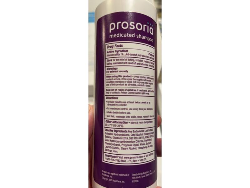 Prosoria Medicated Shampoo, Anti Dandruff, 6 fl oz/177 mL
