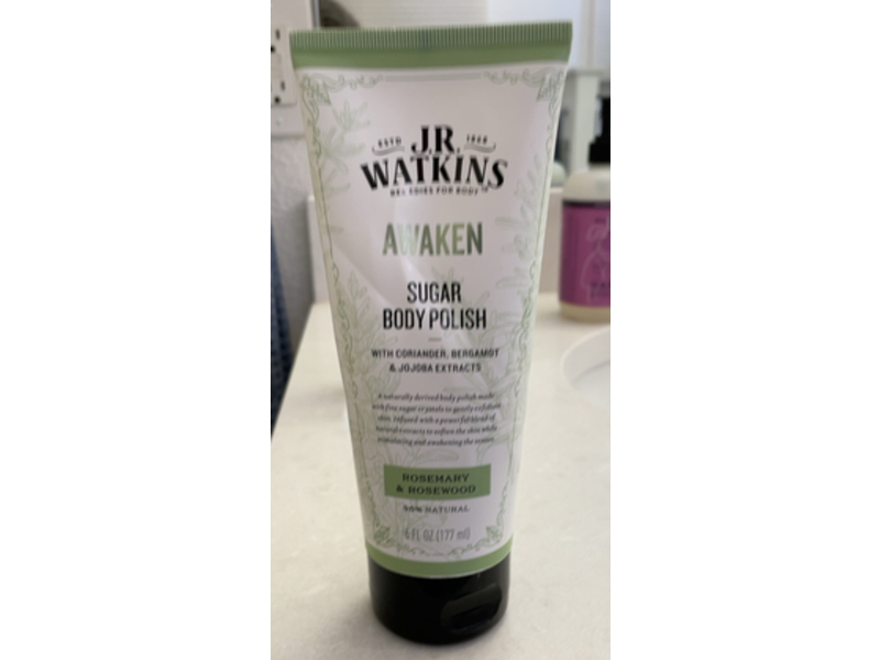 J.R. Watkins Awaken Sugar Body Polish, Rosemary & Rosewood, 6 fl oz/177 mL