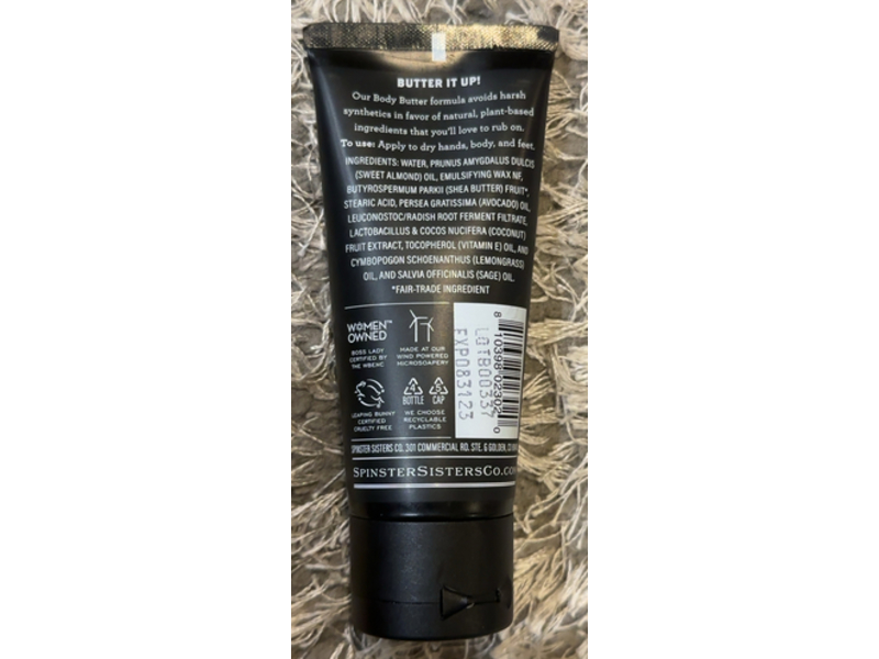 Spinster Sisters Co Body Butter, Lemongrass Sage, 2 oz/56.7 g