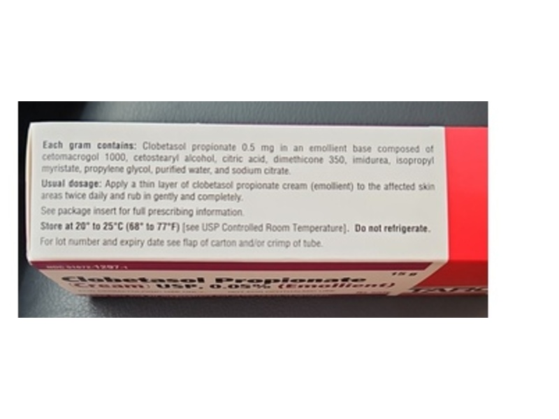 Clobetasol Propionate Cream 0.05%, 15 g, Taro (Rx)