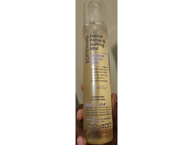 Giovanni Softening Facial Prime & Setting Mist, Lavender & Witch Hazel, 5 fl oz/147 mL