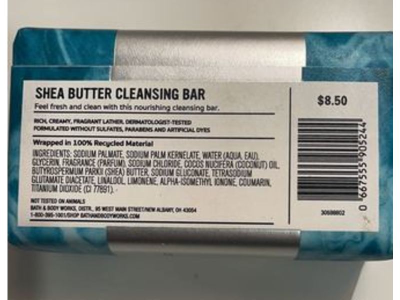 Bath & Body Works Freshwater Cleansing Bar, Shea Butter, 5 oz/141.75 g
