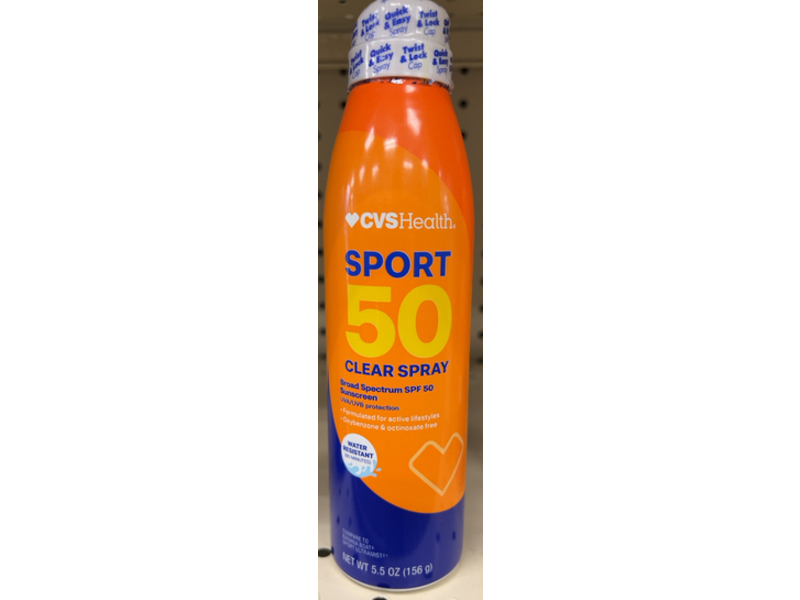 CVS Health Sport Sunscreen Clear Spray, Water Resistant, SPF 50, 5.5 oz/156 g