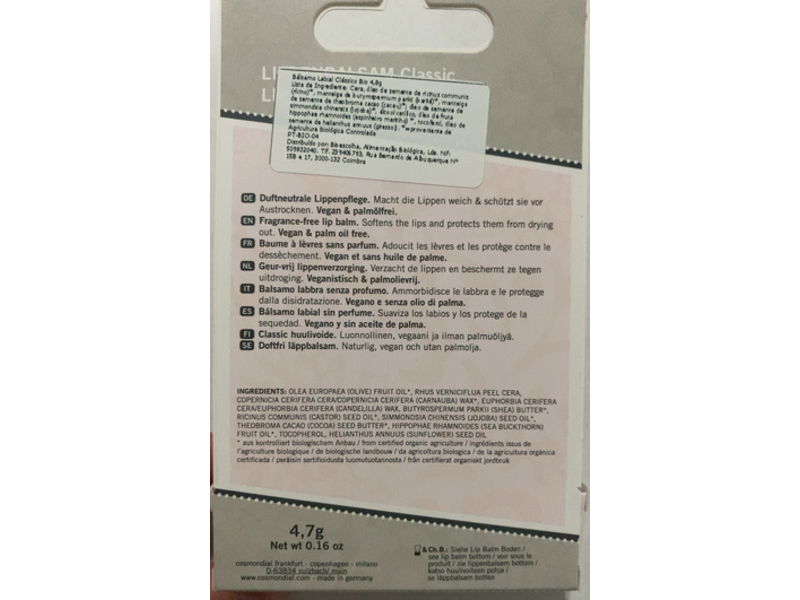 Benecos Natural Lip Balm, Classic 0.16 oz/4.7 g