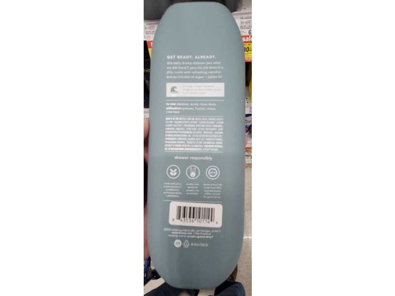 Method Men 2-In-1 Shampoo + Conditioner, Sea + Surf, 14 fl oz/414 mL, Pack Of 6