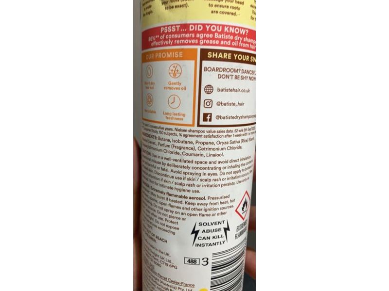 Batiste Tropical Dry Shampoo, Exotic Coconut, 350 mL