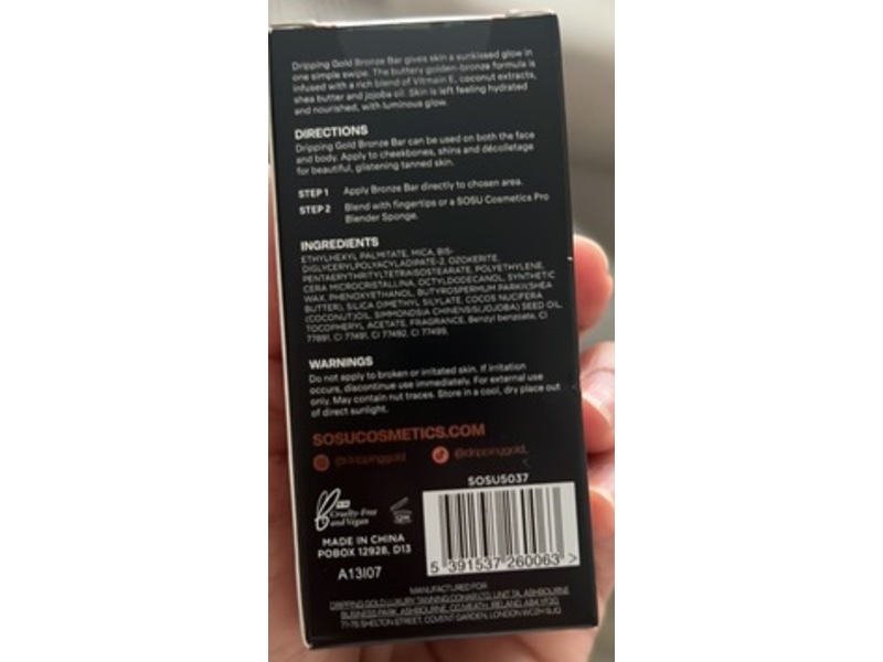 SOSU Cosmetics Dripping Gold Bronze Bar Illuminating Bronzer Stick, 1.22 fl oz/36 g