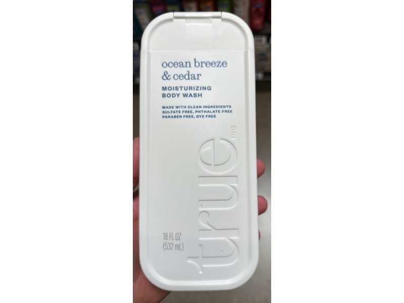 True Moisturizing Body Wash, Ocean Breeze & Cedar, 18 fl oz/532 mL