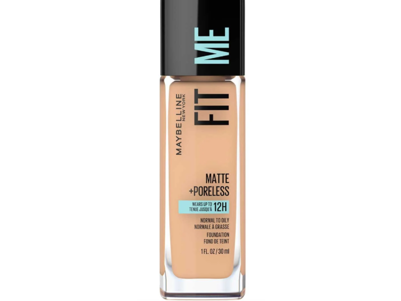 Maybelline New York Fit Me Matte + Poreless Foundation, 110 Porcelain, 1 fl oz/30 m