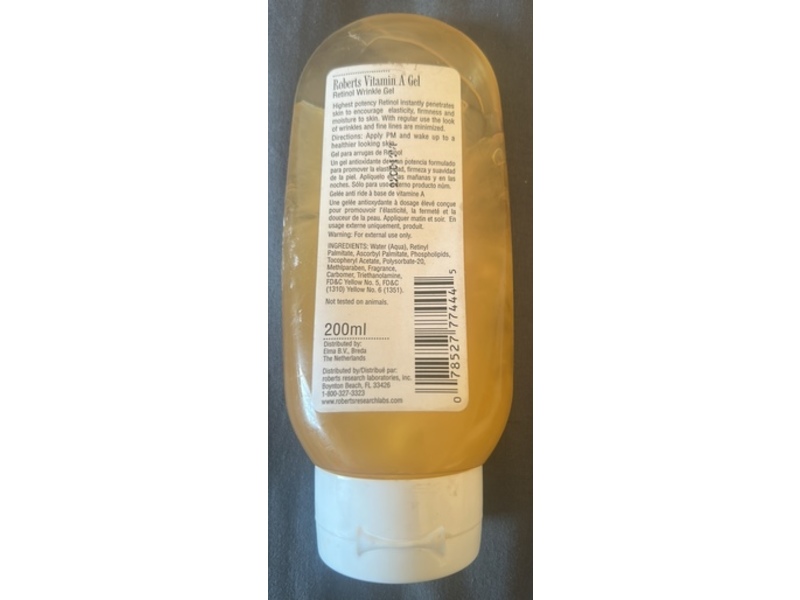 Roberts Research Labs Retinol Wrinkle Gel, Vitamin A, 7.5 fl oz/200 mL