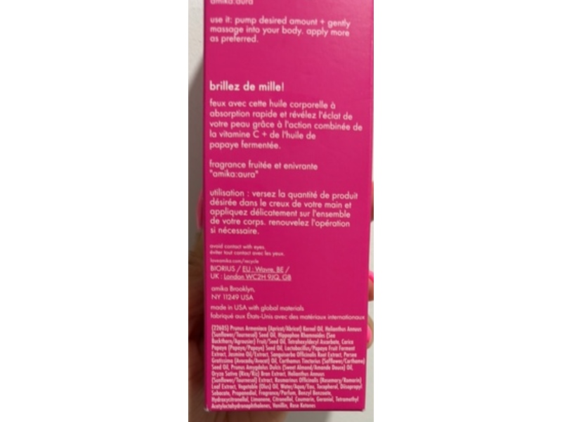 Amika: I'm Glistening Radiant Rich Body Oil, 3.4 fl oz/100 mL