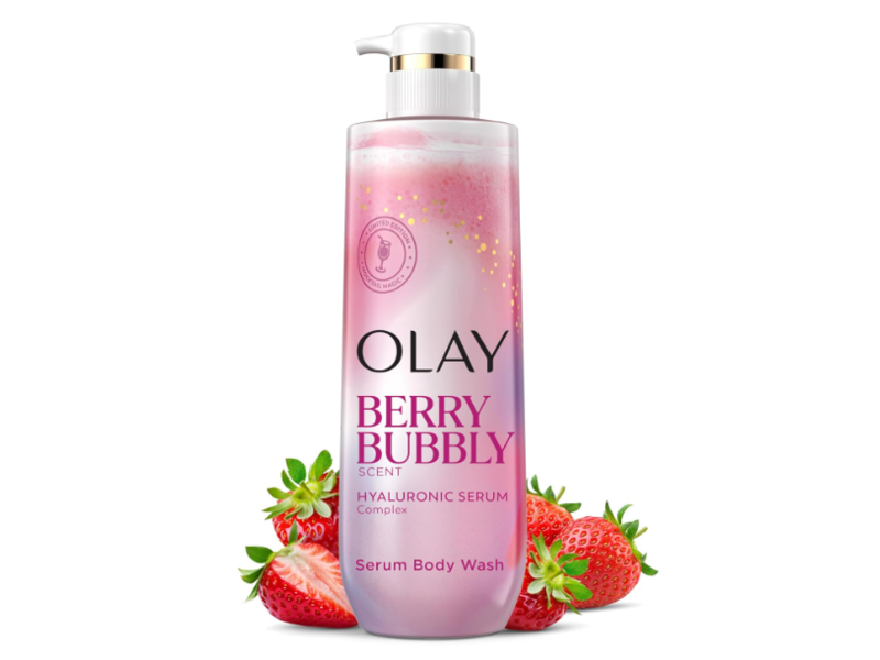 Olay Intensely Hydrating Body Wash, Strawberry Frizz Scent, 20 fl oz/591 mL