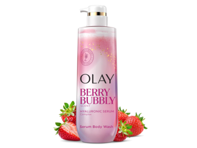 Olay Intensely Hydrating Body Wash, Strawberry Frizz Scent, 20 fl oz/591 mL