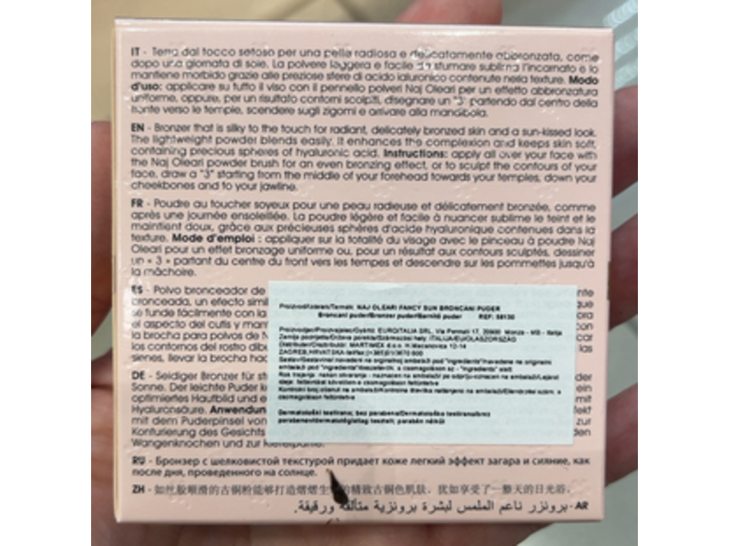 Naj.Oleari Fancy Bronzer, 01 Golden Amber, 0.33 oz/9.5 g