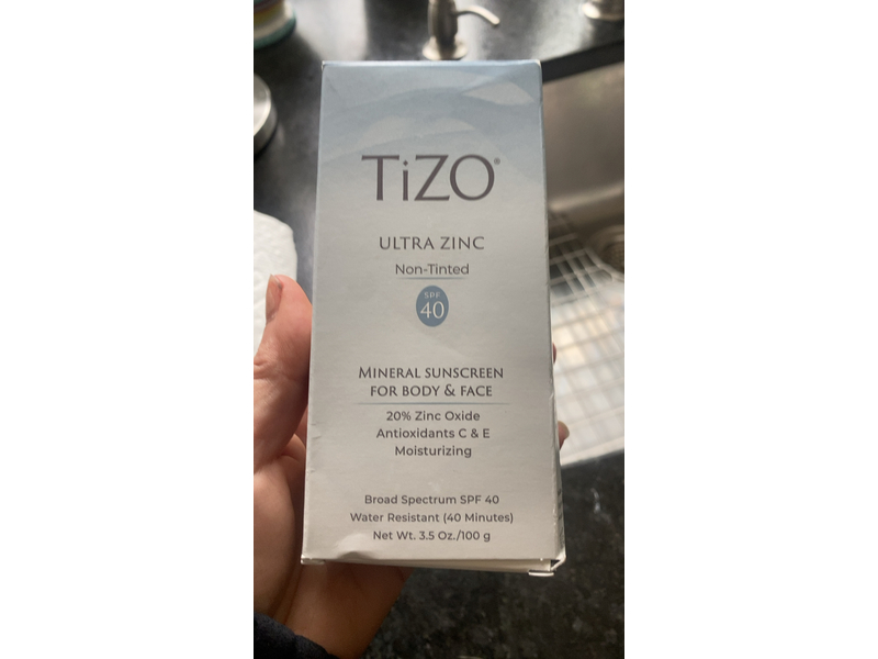 Tizo Ultra Zinc Non-Tinted Mineral Body & Face Sunscreen, SPF 40, 3.5 oz/100 g