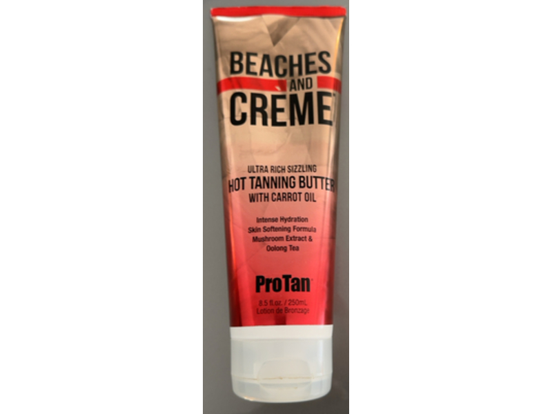 Pro Tan Beaches And Creme Ultra Rich Sizzling Hot Tanning Butter with Carrot Oil, 8.5 fl oz/250 mL