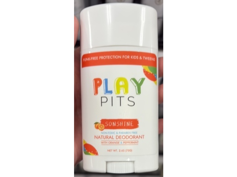 Play Pits Natural Deodorant, Sonshine, 2.65 oz/75 g, Pack Of 2