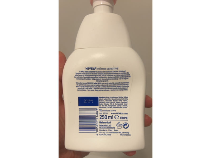 Nivea Intimo Sensitive Intimate Wash Lotion, 8.3 fl oz/250 mL