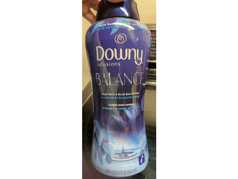 Downy Infusions Balance In-Wash Scent Booster, Crisp Rain & Blue Eucalyptus Scent, 30.1 oz/853 g