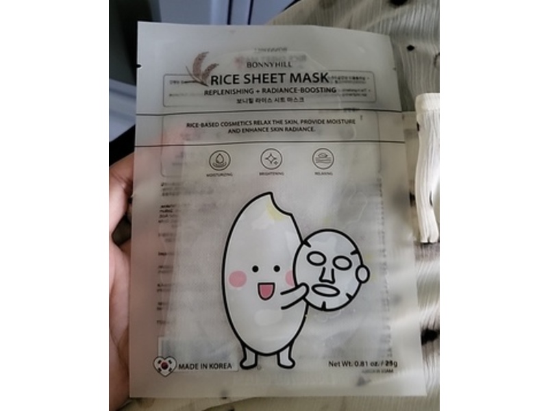 Bonnyhill Rice Sheet Mask, 0.81 oz/23 g, 1 Count