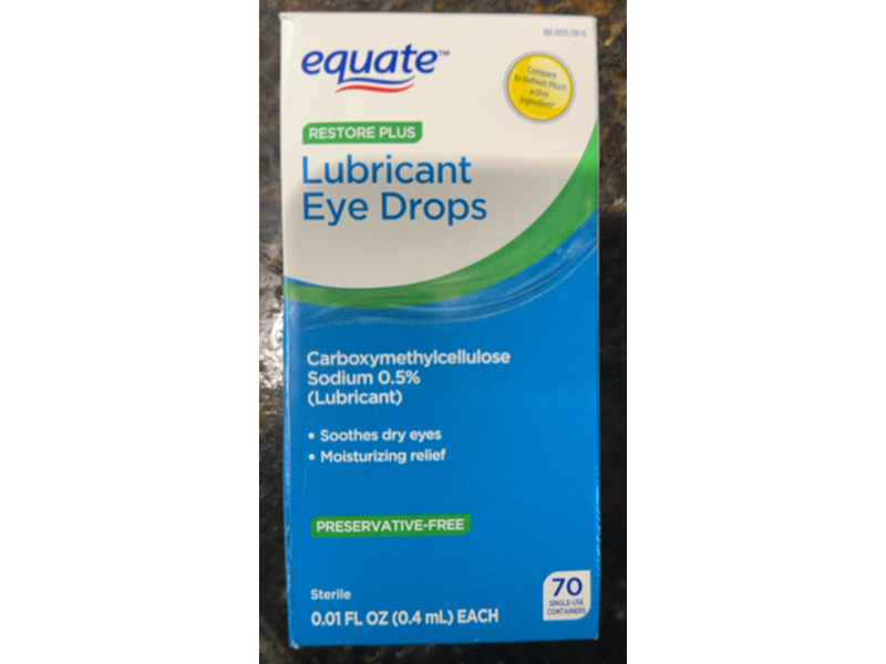 Equate Lubricant Eye Drops, 0.01 fl oz/0.4 mL