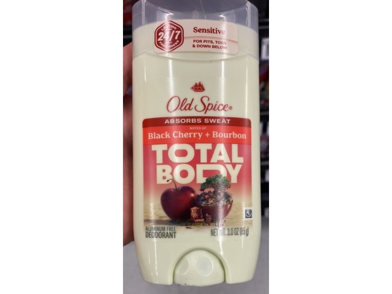 Old Spice Total Body Deodorant, Black Cherry + Bourbon, 3 oz/85 g