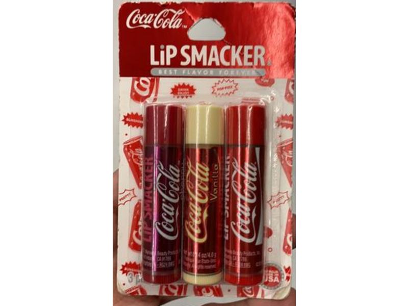 Coca-Cola Lip Smacker Lip Balm Trio, Cherry, Vanilla & Classic, 0.42 oz/12 g