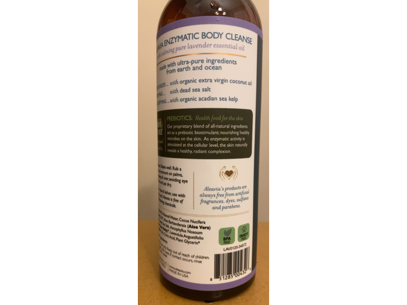 Aleavia Enzymatic Body Cleanse, Lavender, 16 fl oz/473 mL
