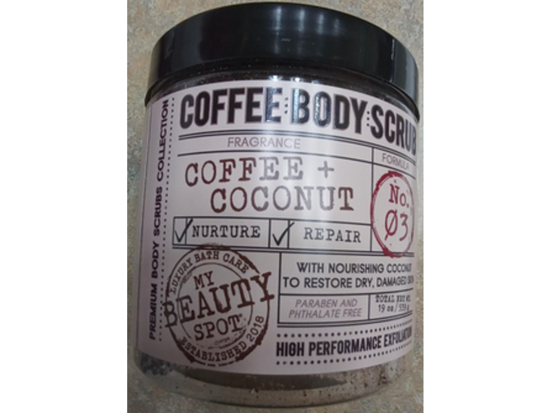 My Beauty Spot Coffee Body Scrub, Coffee + Coconut Fragrance, Formula No 3, 19 oz/539 g